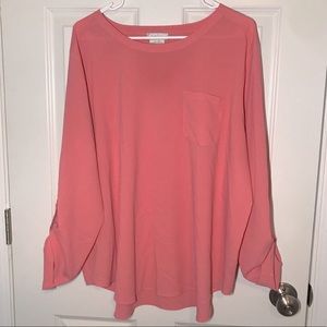 Salmon Blouse with buttoned sleeves
